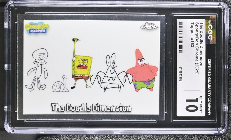 2025 Topps Chrome Spongebob The Doodle Dimension #163 CGC 10 Gem Mint LOW POP 5