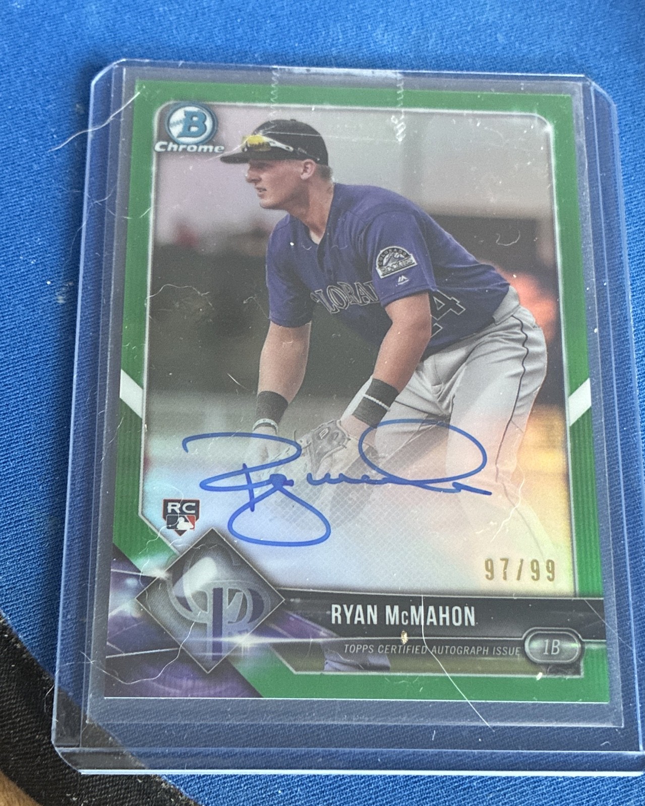 2018 Bowman Chrome Rookie Autographs Ryan McMahon #CRA-RM Green Refractor 97/99