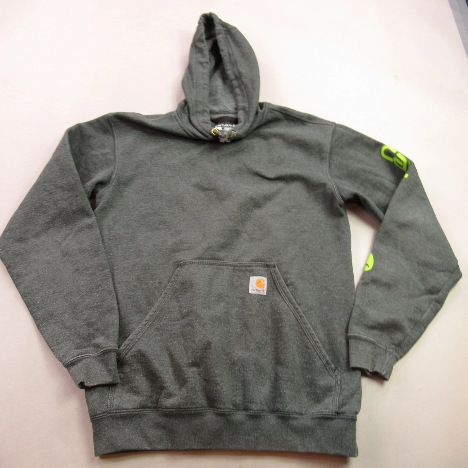 Carhartt Hoodie Mens Small Long Sleeve Hooded Pullover Outdoor Gray Loose