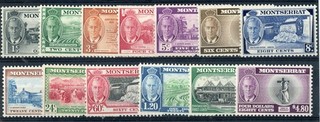 Montserrat 1951 KGVI complete set of 13 unmounted mint SG 123 135 cat £80