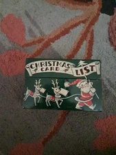 VINTAGE STYLECRAFT MC SANTA CHRISTMAS CARD LIST RECIPE FILE BOX LITHO 1950'S