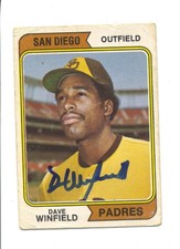 1974 O-Pee-Chee Dave Winfield signed rc auto