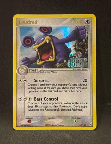 pokemon TCG Loudred 23/100 EX Crystal Guardians Holo Rare EN 2006 Stage 1 70HP