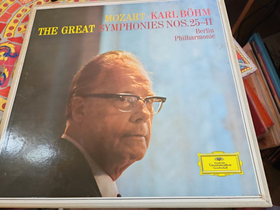 GREAT MOZART SYMPHONIES NO 25-41 - KARL BOHM W BERLIN PHIL, 7 VINYL LP USED SET