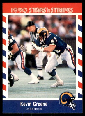 1990 Asher Candy Stars 'n Stripes Kevin Greene Los Angeles Rams #77