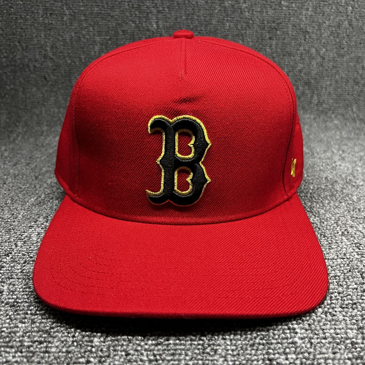 Boston Red Sox '47 No Shot Captain Hat Red Black B Logo Flat Brim Strapback