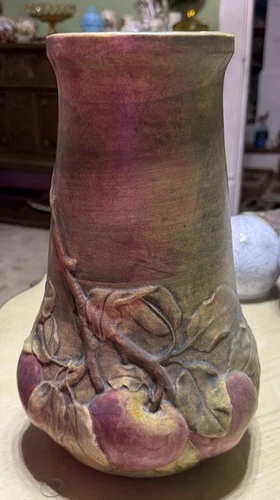 Vintage Weller Pottery Baldin Apple Vase Large 13"