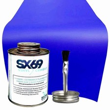 Blue Inflatable Bounce House Repair Patch Kit w 8oz Vinyl Cement Glue Adhesive