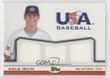 2011 Topps USA Baseball Team Triple Relics Gold 1/10 Cole Irvin #TR-CI 1x9