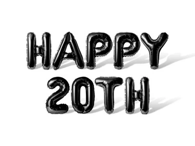 HAPPY 20TH Letter Balloon Banner - 20th Birthday Party Decoration For Men, Women - Image 1 of 4