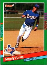 Monty Ted Farris Texas Rangers 455 Donruss 1990 Baseball Card