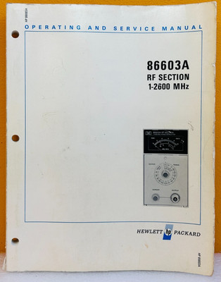 HP 86603-90016 Model 86603A RF Section 1-2600 MHz Operating & Service Manual.