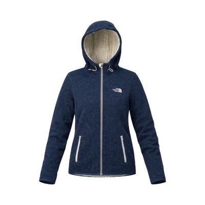 The North Face Sherpa Hoodie Wolle Blau Fleece Zip Damen S