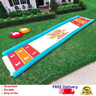 WOW Super Slide Slip N Shuffle 25ft Water Slide w/ Sprinkler 2 Sleds PVC New