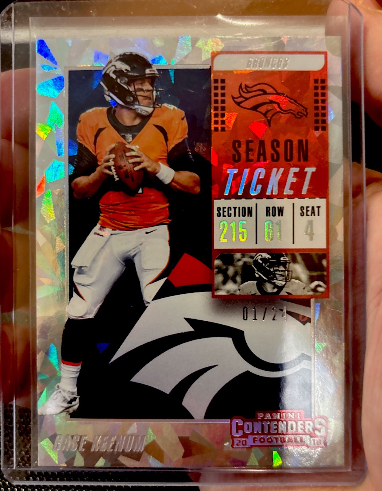 2018 Panini Contenders - Case Keenum #69 Cracked Ice  🔥Ticket 1/24! First