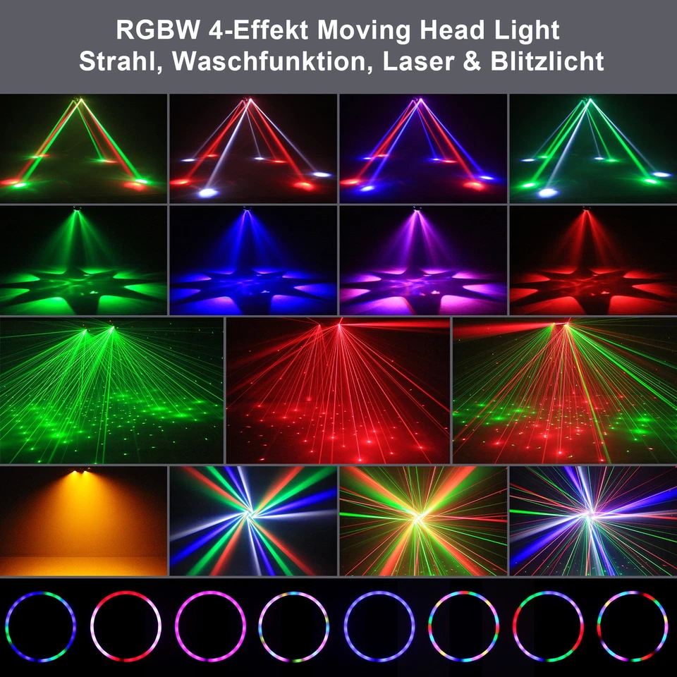180W Beam 4 brazos de luz láser Moving Head RGBW DMX BEE-EYE DJ disco efecto de luz - Imagen 3 de 4