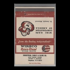 Matchbook Cover Wireco Brown Strand Wire Rope Industrial Cable & Sling Detroit