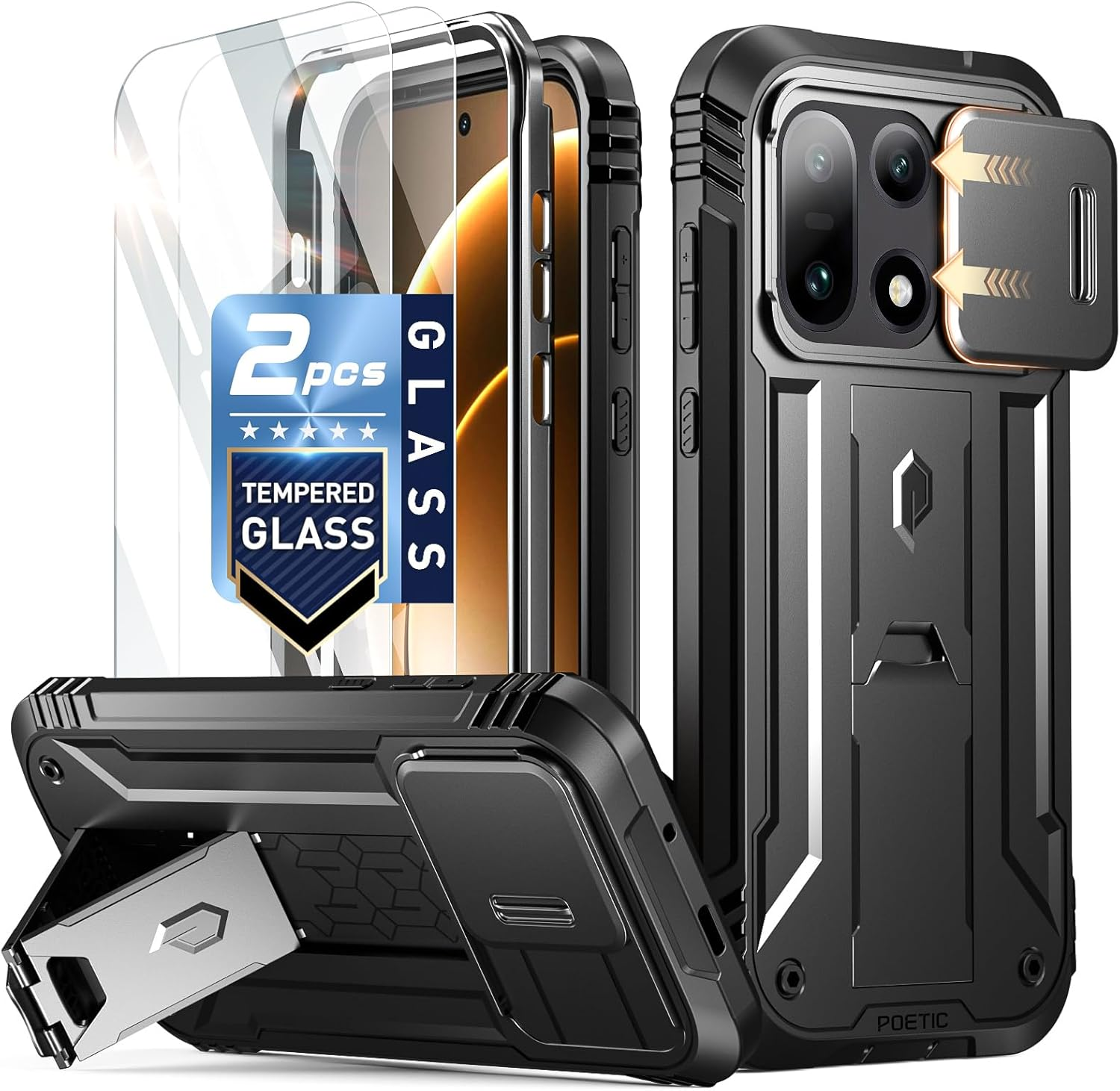 Poetic Revolution Case for OnePlus 15 5G, | Slide Camera 15, Black