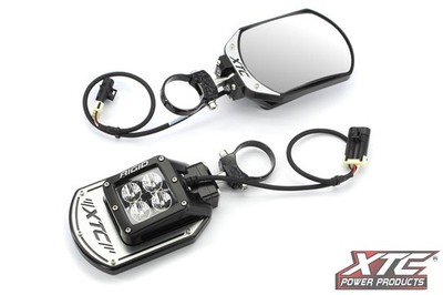 XTC Power Products SIX12 Billet Side Mirrors 2in Clamp Rigid Amber SIX12-A-200