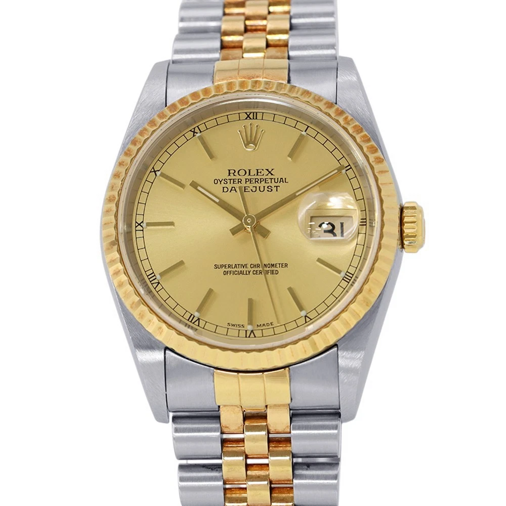 Rolex — ROLEX Datejust 36mm Stainless Steel/18KYG Champagne Dial 16233