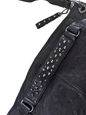 Banana Republic Black Goat Leather Studded Alex Shoulder Bag | eBay
