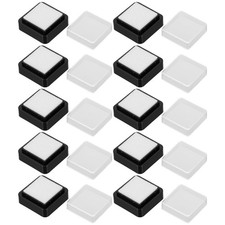 VOSAREA 10Pcs Blank Ink Pads - 1 Inch Empty Stamp 3.30X3.20X1.70CM, White
