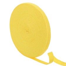 23 Yards Cotton Twill Tape, 10mm Herringbone Webbing Ribbon Bright Yellow