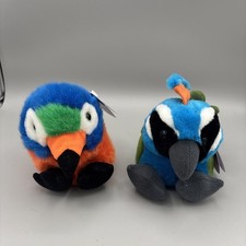 Puffkins SQUAWK Tropical Parrot  PETEY Peacock Beanie Plush with tags