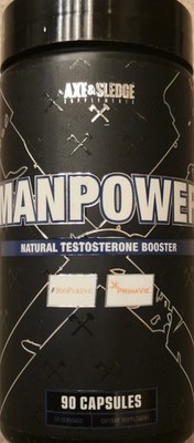 Axe&Sledge MANPOWER NATURAL TEST BOOST 90 Capsules ( 30 Servings) BEST BY 7/26 