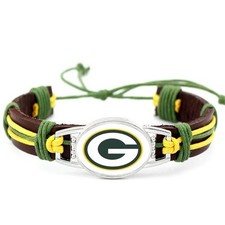 Green Bay Packers Hand Made Bracelet with G Logo Charm NFL Football New
