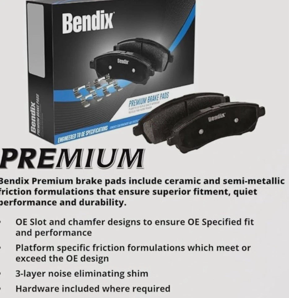 适用于丰田塔科马 2005 - 2015 Bendix SBC906 停止陶瓷前盘刹垫 — 第 2/2 张图片