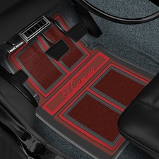 For Chevy El Camino 59-87 RESTOPARTS 1st Row Red Floor Mats w "El Camino" Logo
