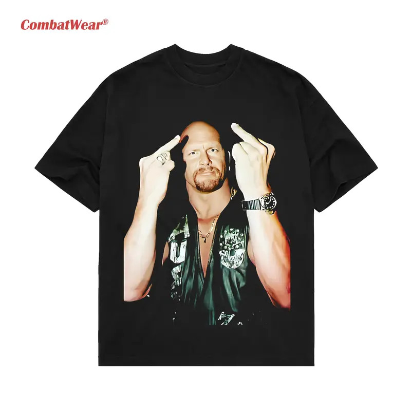 Stone Cold Steve Austin Inspired Wrestling Graphic T-Shirt Men's Vintage