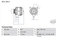 Generator Bosch 0 986 042 380 FÜR Mercedes Lichtmaschine Drehstromgenerator