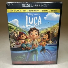 Luca Disney (4k Ultra HD + Blu-Ray + Digital, 2021) New Sealed Pixar UHD