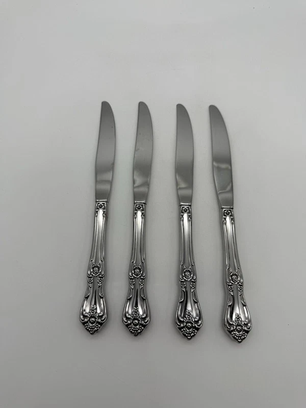 Juego de 4 cuchillos de cena Oneida Wm A Rogers Premier acero inoxidable presidente 9" Foto 2 de 4