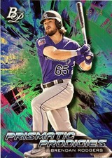 Brendan Rodgers 2018 Bowman Platinum Prismatic Prodigies Green /99 Rockies
