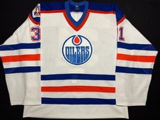 1988 Team Issue Edmonton Oilers Fuhr NIKE jersey 56G 10th patch goalie