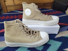 Converse Chuck Taylor All Star Lift Shoes Womens Sz 9 Tan Suede Platform A03250C