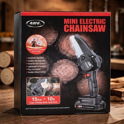 6'' Mini Handheld Electric Chainsaw Cordless Chain Saw Wood Cutter Rechargeable
