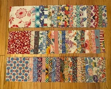 Vintage Feedsack Quilting Charms Lot  Of 60 Fabric 5x5 (#468)