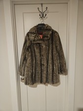Womens Vintage 1960's Cheyenne By Hillmoor Faux Fur Button Up Coat Size XL