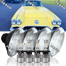 4pcs 5 34 5.75 Round Led Headlights Hilo Beam For Chevrolet Corvette C1 C2 C3