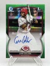 2023 Bowman 1st CAM COLLIER Chrome Prospect Green Refractor Auto /99