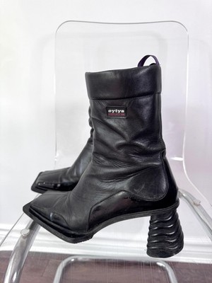 EYTYS Gaia black leather square toe ankle boots EUR 42 womens 10.5 mens 9