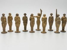 Tin Soldiers Vintage Soviet Set of 10 Military Parade Theme Toy Collectible USSR