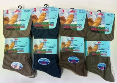 MK-ONESTOPSHOP 3-12 Pairs MEN'S 100% Cotton Non-Elastic For Extra Comfort Socks UK 6-11