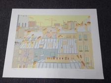 Marion McClanahan, screen print titled "Paris Rooftops"