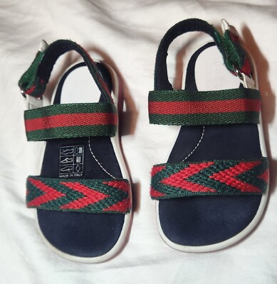Gucci TODDLER CHEVRON LEATHER SANDAL Style ‎462606 Gucci Size 22