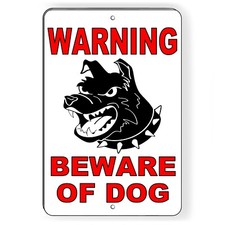 Dog Will Bite Beware Of Dog Metal Sign 8" x 12" Security Attack Keep Out Warning